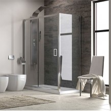 KARAG New Flora 500SN-10: Καμπίνα με Μονή Συρόμενη Πόρτα + Πλαινό Σταθερό Κρύσταλλο Ασφαλείας διαφανές :100x80x180hcm